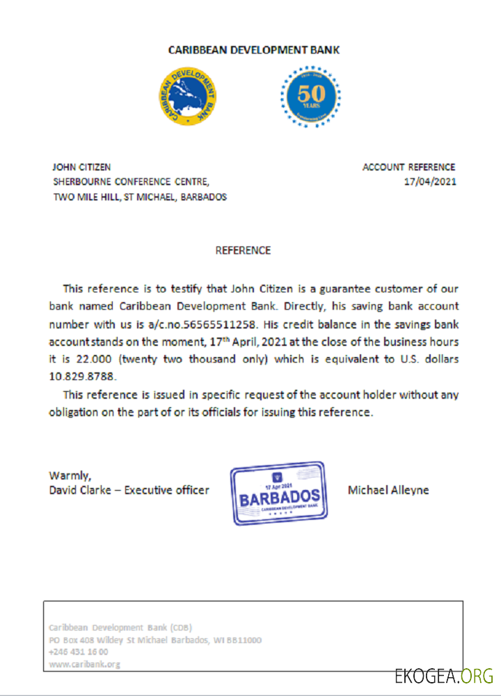 Barbade , Caribbean Development Bank , reference